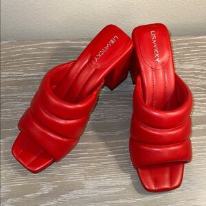 NWOT, Lisa Vicky Very Sandal in Cherry  Leather